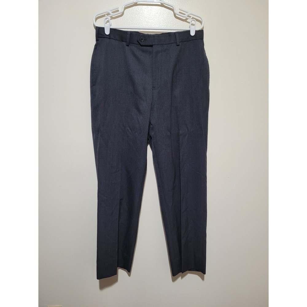 Brooks Brothers Madison Dress Pants Mens 34x30 Gray 100% Wool Flat Front
